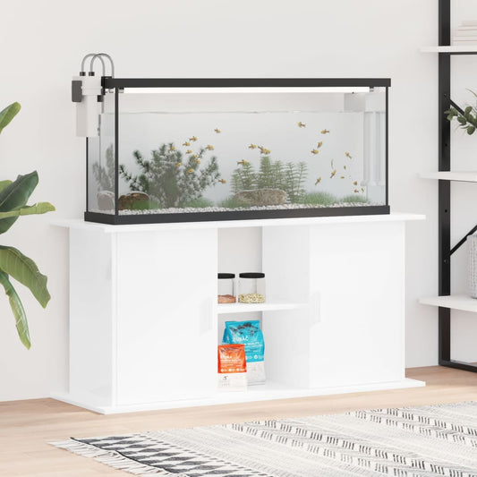 vidaXL Aquarium Stand High Gloss White 121x41x58 cm Engineered Wood