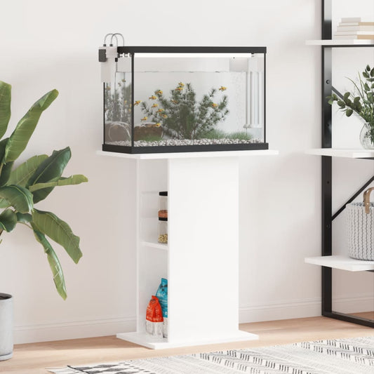vidaXL Aquarium Stand High Gloss White 60.5x36x72.5 cm Engineered Wood