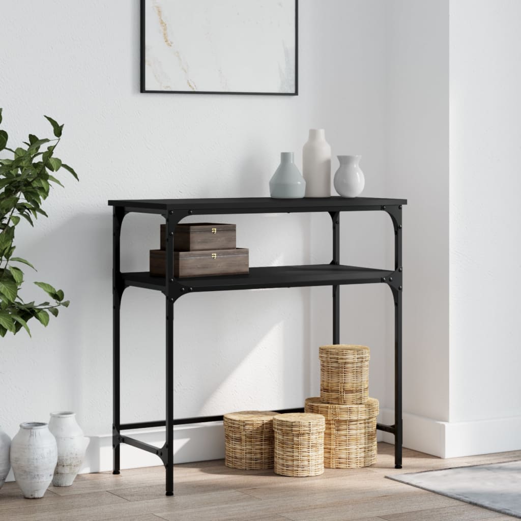 vidaXL Console Table Black 75x35.5x75 cm Engineered Wood