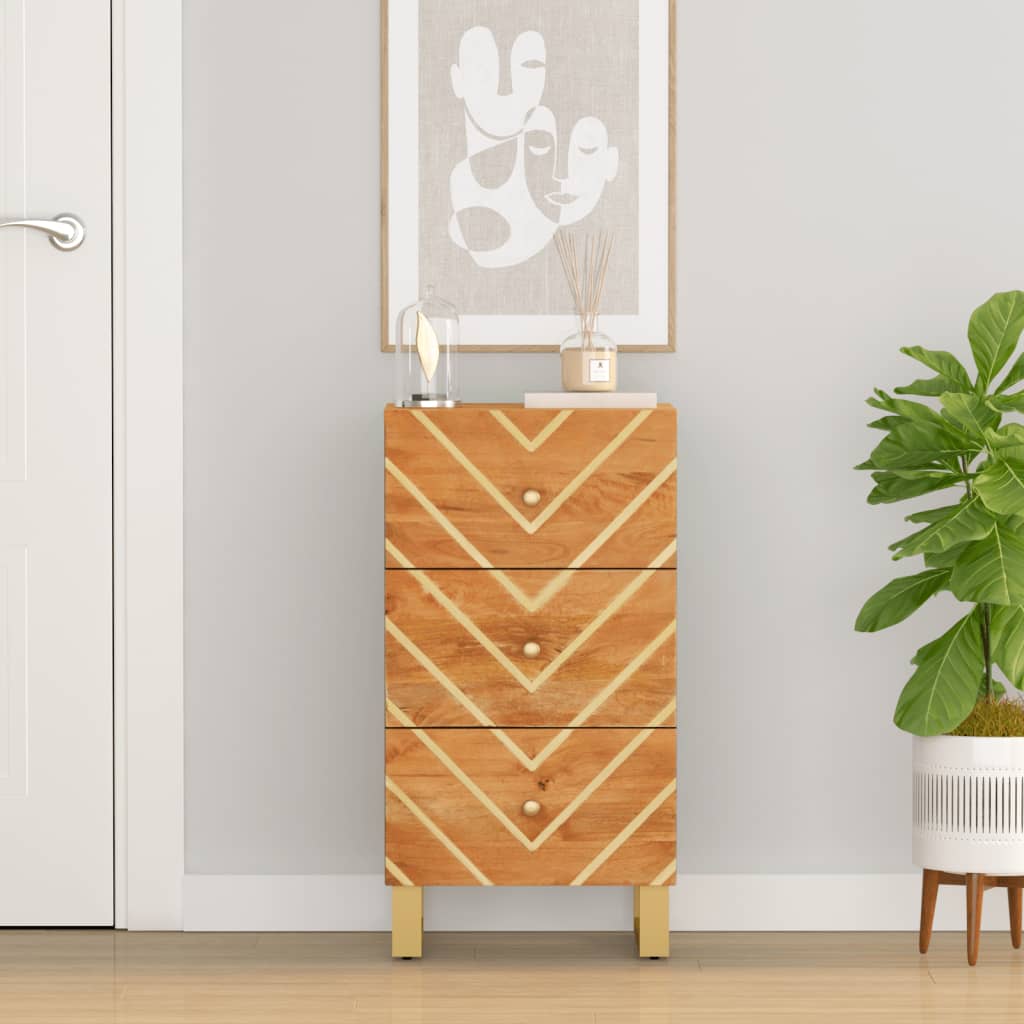 vidaXL Side Cabinet Brown and Black 40x33.5x75 cm Solid Wood Mango
