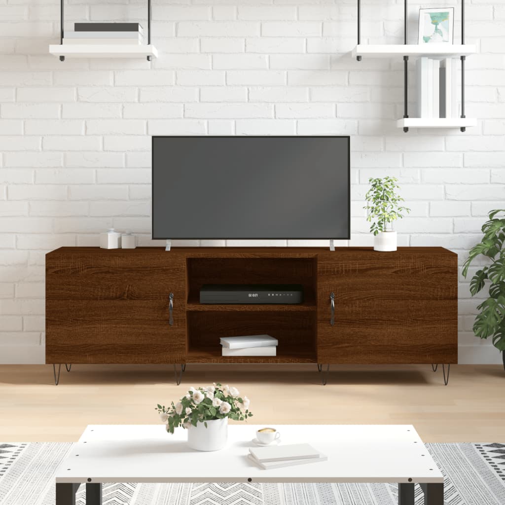 vidaXL TV Cabinet Brown Oak 150x30x50 cm Engineered Wood