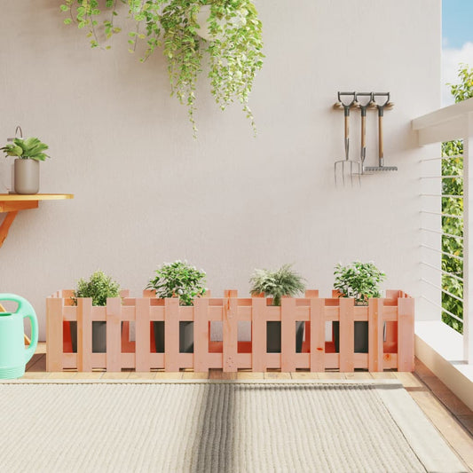 vidaXL Garden Raised Bed with Fence Design 150x30x30 cm Solid Wood Douglas
