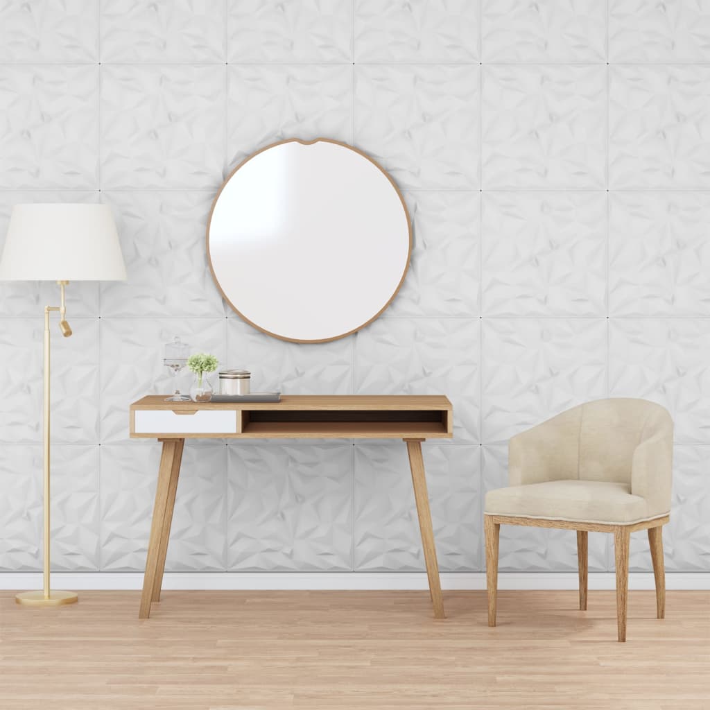 vidaXL Wall Panels 48 pcs White 50x50 cm EPS 12 mŒ_ Amethyst