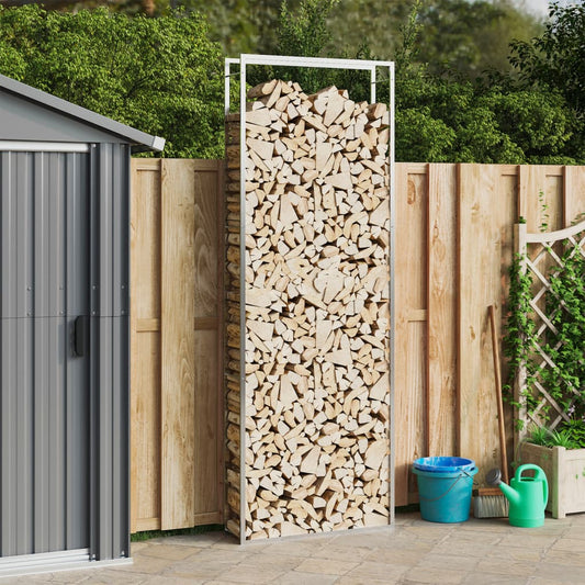 vidaXL Firewood Rack 110x28x312 cm Stainless Steel