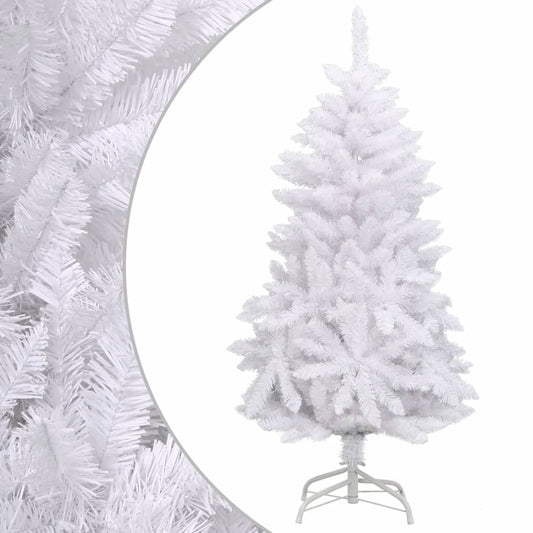vidaXL Artificial Hinged Christmas Tree with Stand White 120 cm