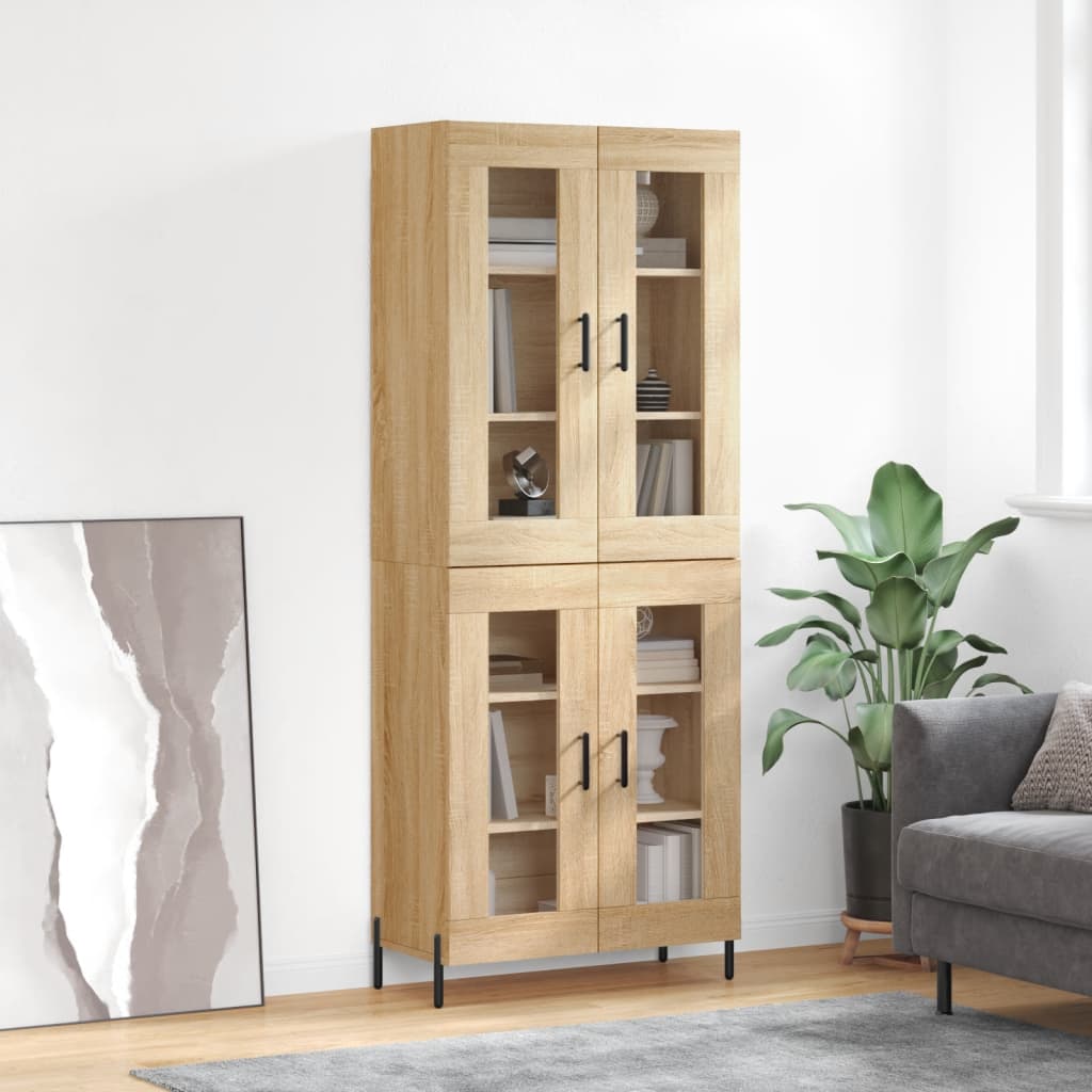 vidaXL Highboard Sonoma Oak 69.5x34x180 cm Engineered Wood