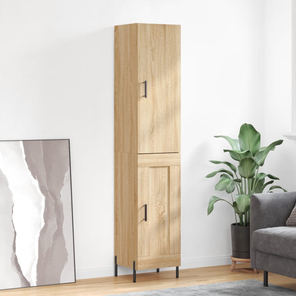 vidaXL Highboard Sonoma Oak 34.5x34x180 cm Engineered Wood