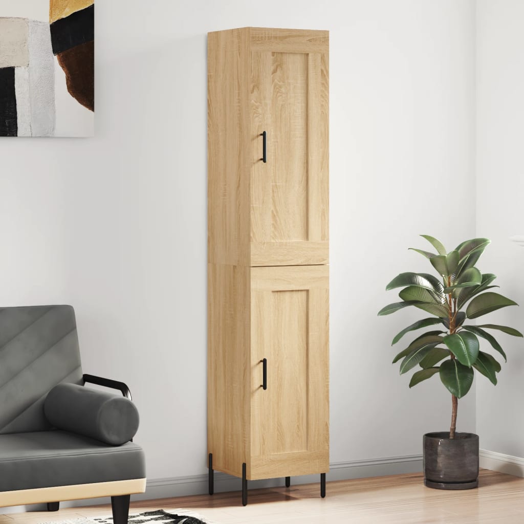 vidaXL Highboard Sonoma Oak 34.5x34x180 cm Engineered Wood