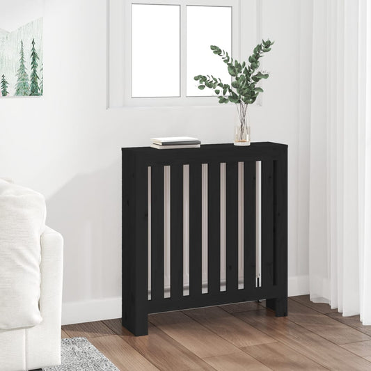 vidaXL Radiator Cover Black 79.5x19x84 cm Solid Wood Pine