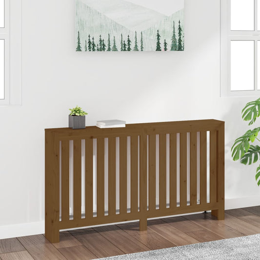 vidaXL Radiator Cover Honey Brown 153x19x84 cm Solid Wood Pine