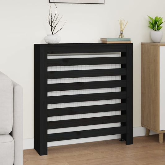 vidaXL Radiator Cover Black 79.5x19x84 cm Solid Wood Pine