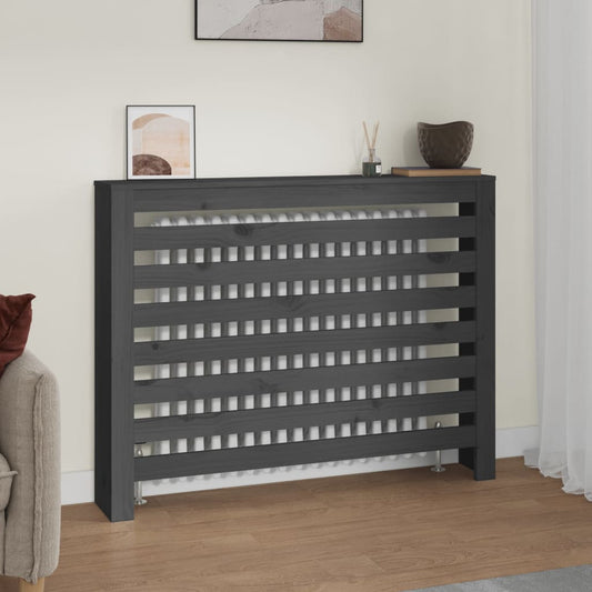 vidaXL Radiator Cover Grey 108.5x19x84 cm Solid Wood Pine