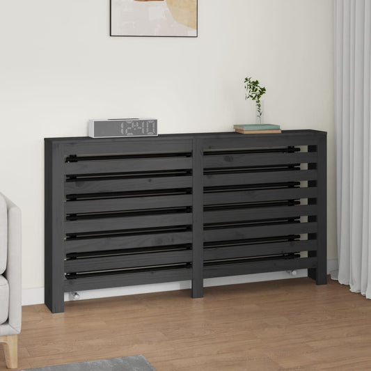 vidaXL Radiator Cover Grey 153x19x84 cm Solid Wood Pine