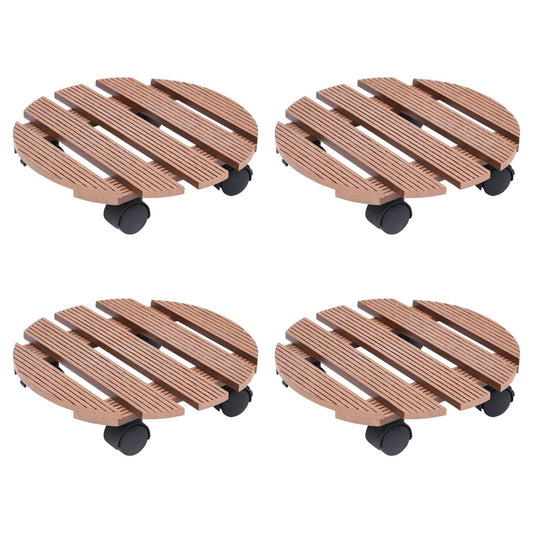 vidaXL Plant Trolleys 4 pcs Brown íÖ30x7,5 cm WPC