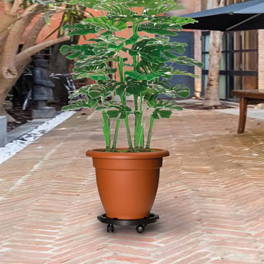 vidaXL Plant Trolleys with Wheels 3 pcs Diameter 30 cm Black 170 kg