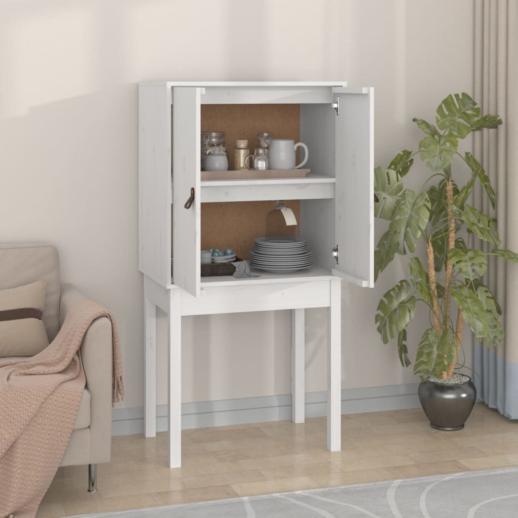 vidaXL Highboard White 60x40x120 cm Solid Wood Pine