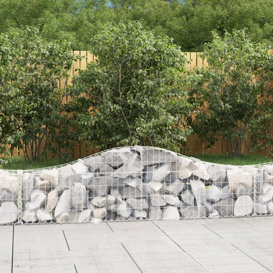 vidaXL Arched Gabion Baskets 4 pcs 200x30x40/60 cm Galvanised Iron