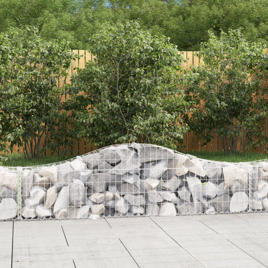 vidaXL Arched Gabion Baskets 25 pcs 200x30x40/60 cm Galvanised Iron