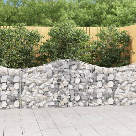 vidaXL Arched Gabion Baskets 30 pcs 200x30x80/100 cm Galvanised Iron