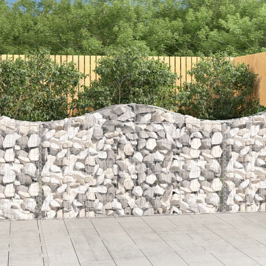 vidaXL Arched Gabion Baskets 15 pcs 200x30x100/120 cm Galvanised Iron