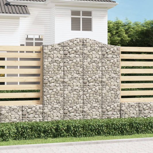 vidaXL Arched Gabion Baskets 5 pcs 200x30x220/240 cm Galvanised Iron
