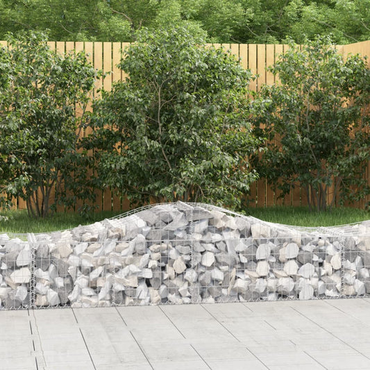vidaXL Arched Gabion Baskets 7 pcs 200x50x40/60 cm Galvanised Iron