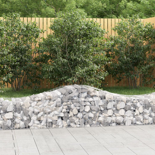 vidaXL Arched Gabion Baskets 50 pcs 200x50x40/60 cm Galvanised Iron