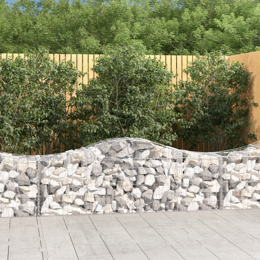 vidaXL Arched Gabion Baskets 25 pcs 200x50x60/80 cm Galvanised Iron