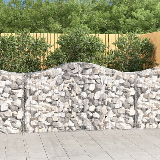 vidaXL Arched Gabion Baskets 4 pcs 200x50x100/120 cm Galvanised Iron