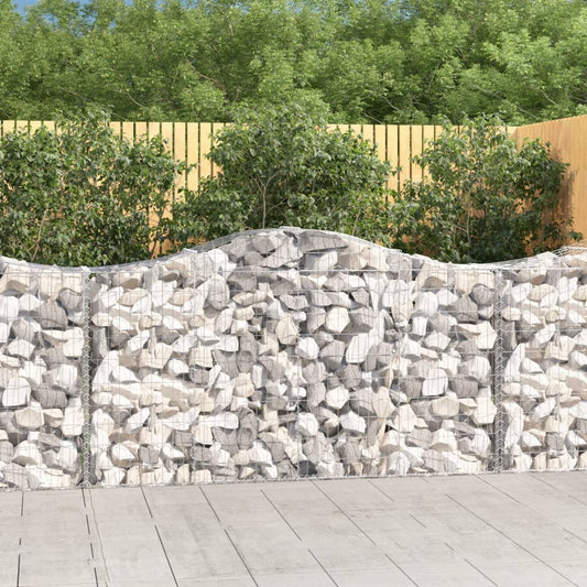 vidaXL Arched Gabion Baskets 18 pcs 200x50x100/120 cm Galvanised Iron