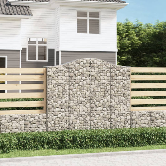 vidaXL Arched Gabion Baskets 4 pcs 200x50x180/200 cm Galvanised Iron