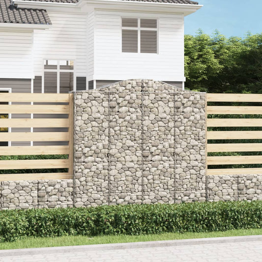 vidaXL Arched Gabion Baskets 4 pcs 200x50x200/220 cm Galvanised Iron