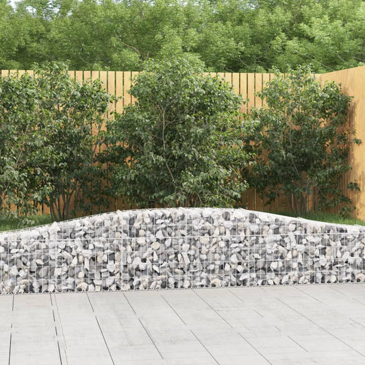 vidaXL Arched Gabion Baskets 2 pcs 400x30x40/60 cm Galvanised Iron