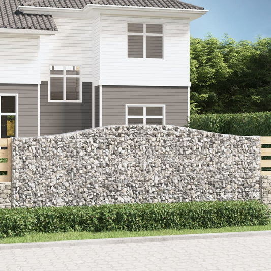 vidaXL Arched Gabion Baskets 8 pcs 400x30x140/160 cm Galvanised Iron