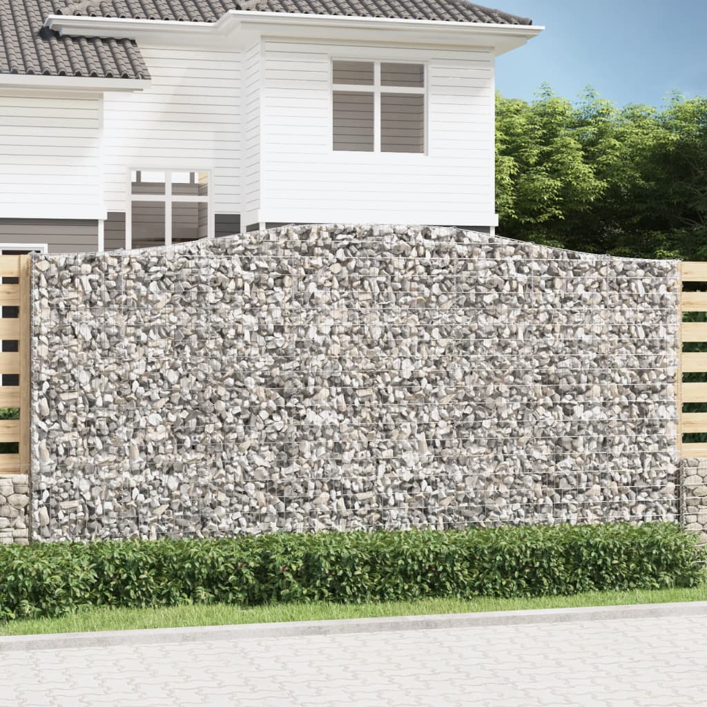 vidaXL Arched Gabion Baskets 4 pcs 400x30x200/220 cm Galvanised Iron