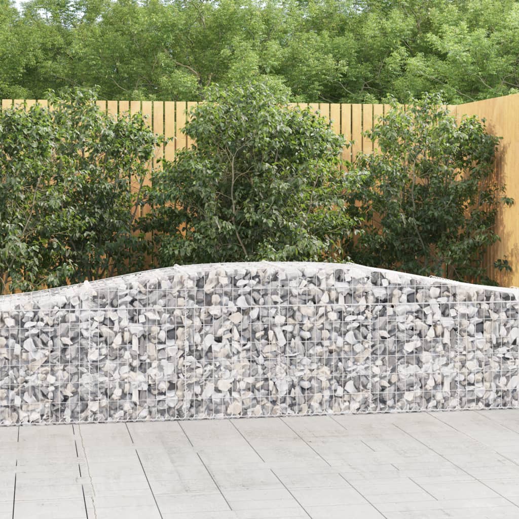 vidaXL Arched Gabion Baskets 9 pcs 400x50x60/80 cm Galvanised Iron