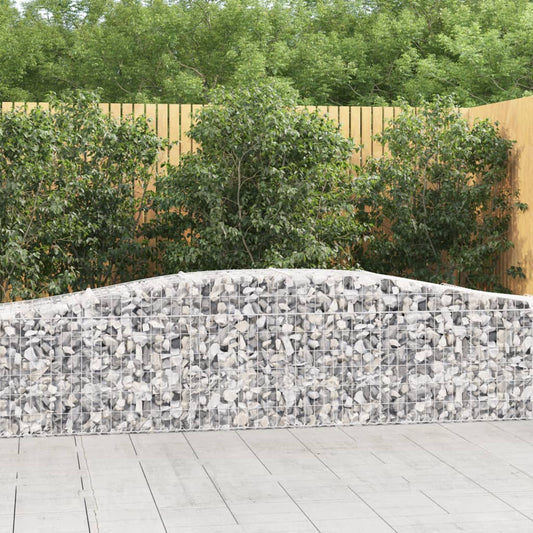 vidaXL Arched Gabion Baskets 9 pcs 400x50x60/80 cm Galvanised Iron