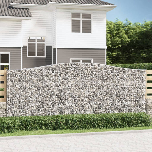 vidaXL Arched Gabion Baskets 15 pcs 400x50x160/180 cm Galvanised Iron