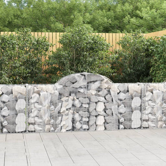 vidaXL Arched Gabion Baskets 12 pcs 200x30x80/100 cm Galvanised Iron