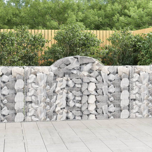 vidaXL Arched Gabion Baskets 9 pcs 200x30x100/120 cm Galvanised Iron