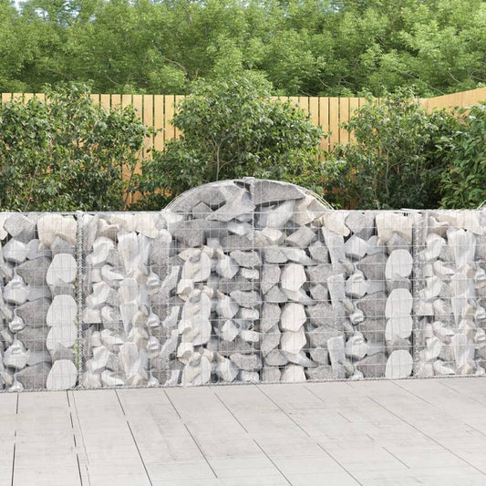 vidaXL Arched Gabion Baskets 18 pcs 200x30x100/120 cm Galvanised Iron
