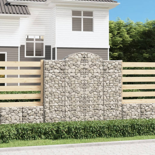 vidaXL Arched Gabion Baskets 14 pcs 200x50x180/200 cm Galvanised Iron