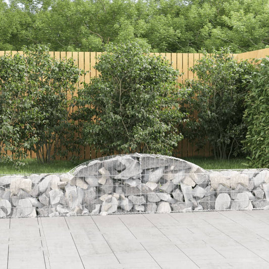 vidaXL Arched Gabion Baskets 2 pcs 300x30x40/60 cm Galvanised Iron