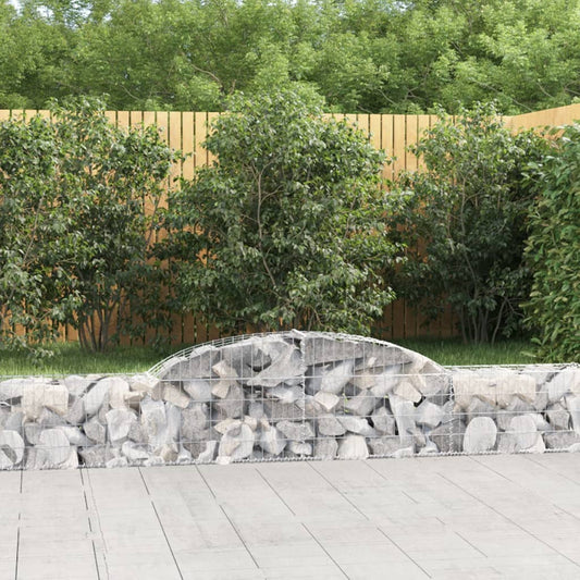 vidaXL Arched Gabion Baskets 10 pcs 300x30x40/60 cm Galvanised Iron