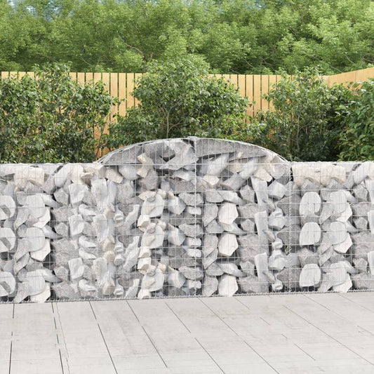 vidaXL Arched Gabion Baskets 7 pcs 300x30x100/120 cm Galvanised Iron