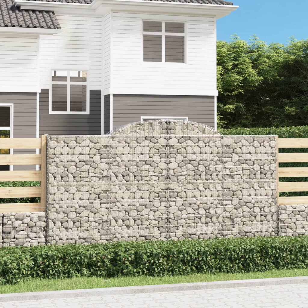 vidaXL Arched Gabion Baskets 3 pcs 300x30x160/180 cm Galvanised Iron