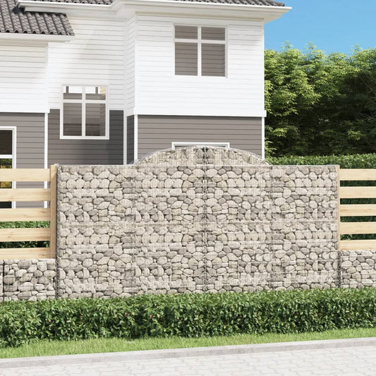 vidaXL Arched Gabion Baskets 6 pcs 300x30x160/180 cm Galvanised Iron