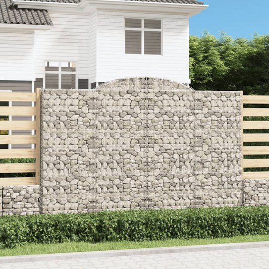 vidaXL Arched Gabion Baskets 2 pcs 300x30x200/220 cm Galvanised Iron