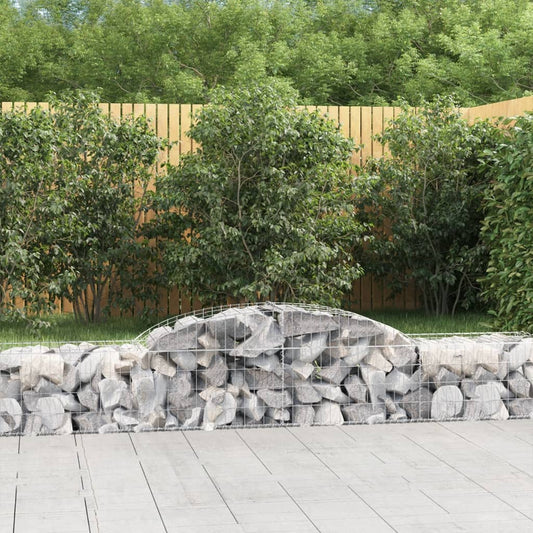 vidaXL Arched Gabion Baskets 10 pcs 300x50x40/60 cm Galvanised Iron
