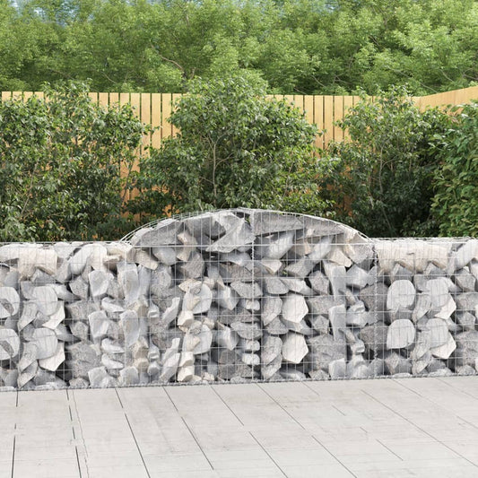 vidaXL Arched Gabion Baskets 2 pcs 300x50x80/100 cm Galvanised Iron
